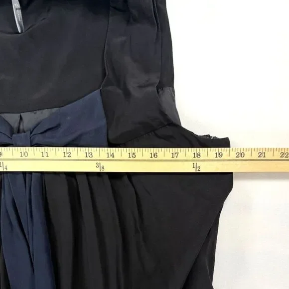 Black 100% Silk Whimsigoth Coquette Babydoll Slip Dress with Bow Size XL - Picture 5 of 6